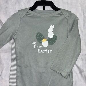 Carter's Long Sleeve Easter Tee - Sage Green